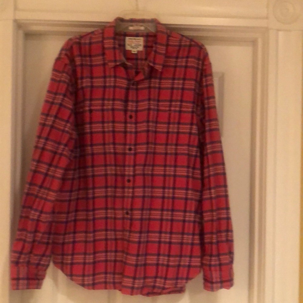Women’s Lucky Brand Pink Plaid Ling Sleeve Shirt